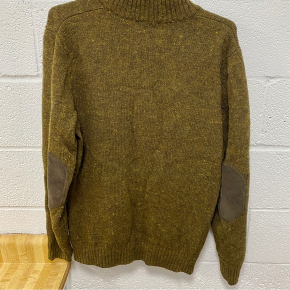 L.L. Bean Shetland Wool Quarter Zip Sweater Large - Picture 4 of 8